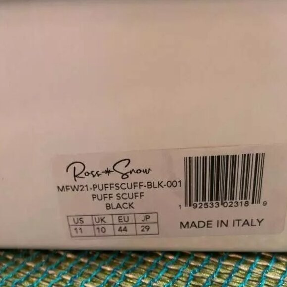 Ross & Snow Men's Wool Lined Puff Scuff Handcrafted in Italy $350 NIB - Picture 6 of 15